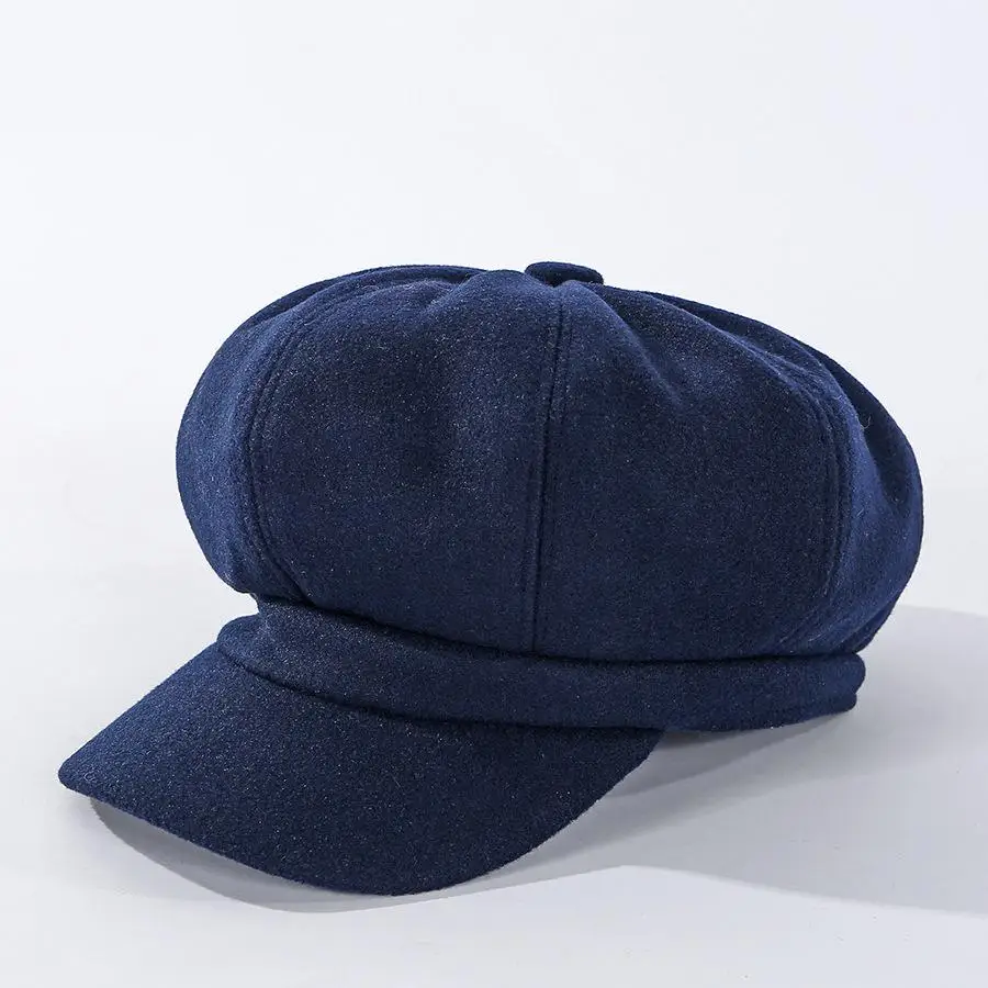 Winter Women\'s Cap Beret Octagonal Hats For Women Thick Warm Painter Caps Women Solid Color Vintage Newsboy Cap Female Lady Hat