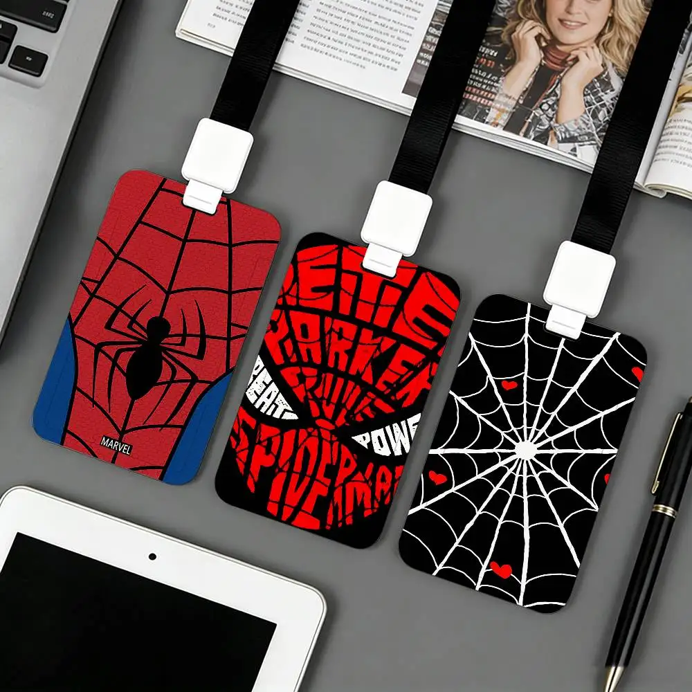 S-SpidermanS Lanyard Style ID Holder Access Card Sleeve Keychain Work Badge Clip Neck Lanyard