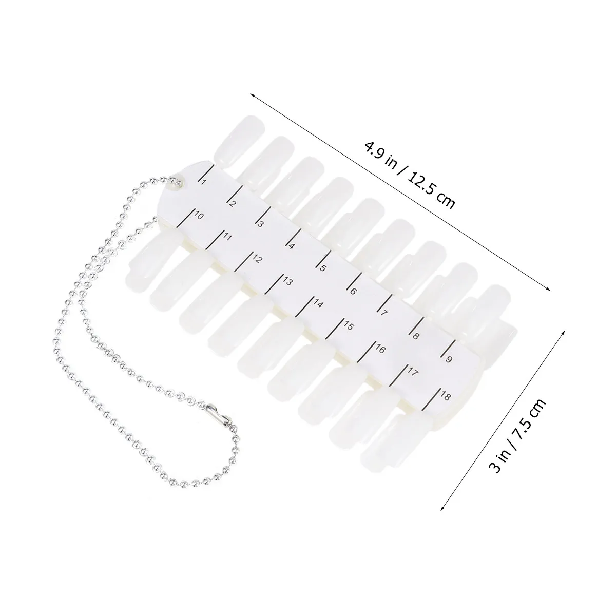 3Pcs Premium Acrylic Nail Color Palette Display Board with Beaded Chain for Salon Nail Polish Practice 24 Oval Thickened