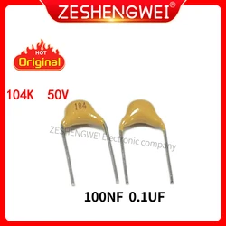100PCS 104 104K 50V 0.1 UF 100 Monolithic Capacitor NF K Gear Accuracy is 10%