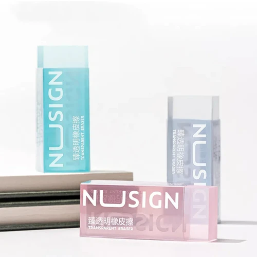 Imagen 1 del producto DELI-goma de borrar transparente para niños, borrador de lápiz de Color sólido simple, regreso a la escuela, suministros bonitos para estudiantes