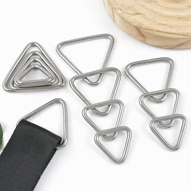 

5-20Pcs 304 Stainless Steel D Ring Buckles Webbing Strap Connectors Hook Dog Collar Triangle Rings Buckle Bag Hanger Loop Clasp