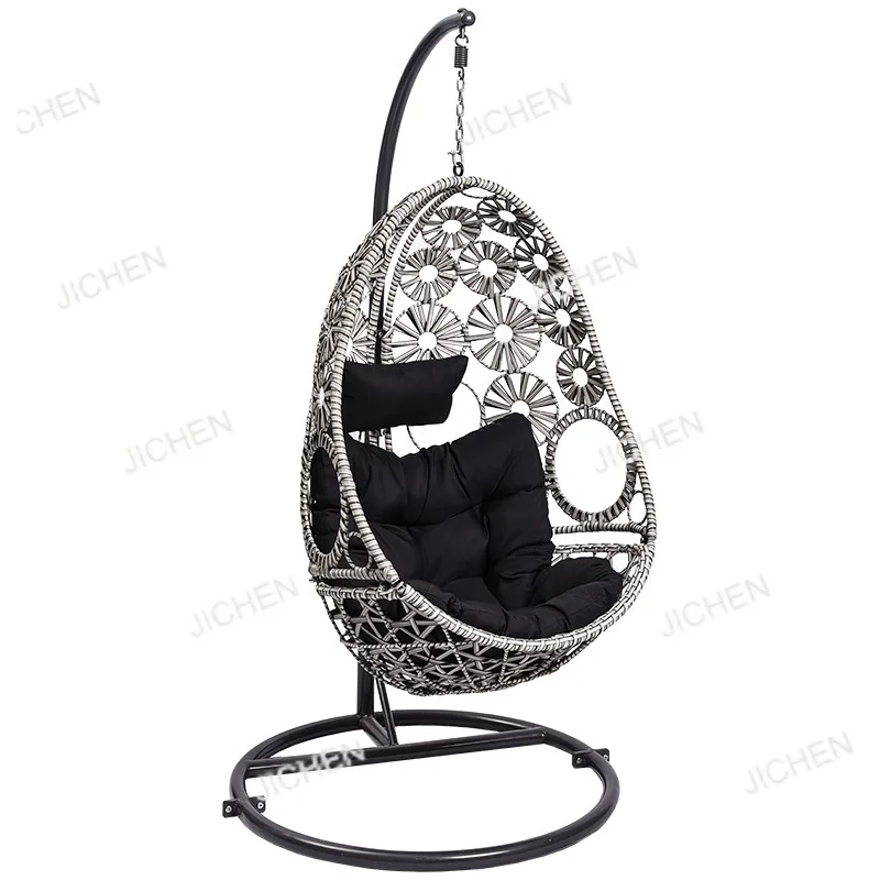 Walden Garden Courtyard Rattan Swing Egg Chair Outdoor Hanging Swing