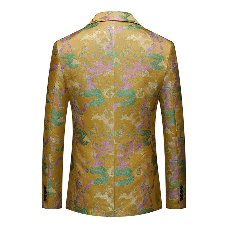 New Men's Business Casual Jacquard Suit One Button Jacket Suitable for Gentlemen, Grooms, Weddings, Dances, Party Dresses Blazer