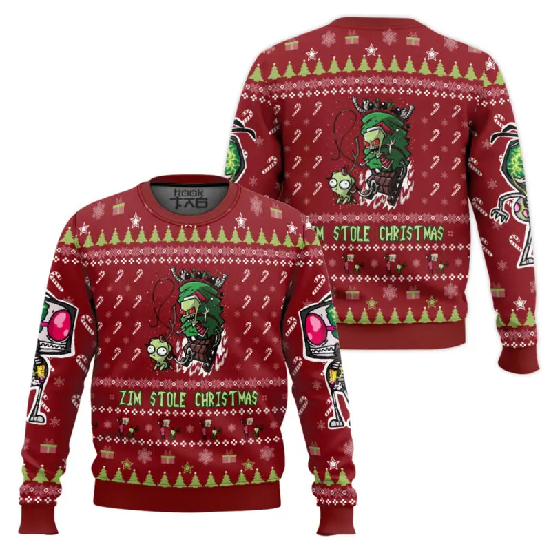 Doom Is Coming Invader Zim suéter navideño feo divertido jersey de fiesta de vacaciones suéter de gran tamaño para hombres y mujeres regalo de Navidad 2026