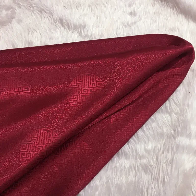 Chrysanthemum Jacquard Fabric By The Meter for Sewing Clothing Hanfu Cheongsam Skirts Cloth Comfortable Soft Thin Summer Red