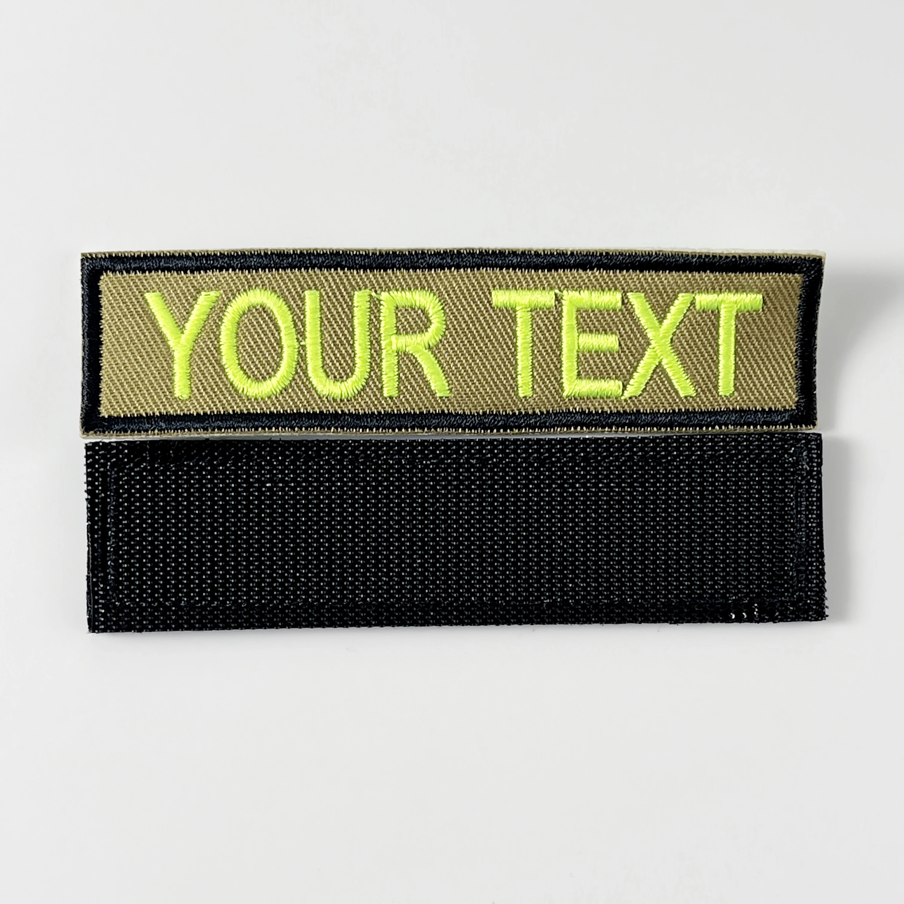 Personalized Patches,Embroidered Military Tactical Badge Stripes,Iron On Or Hook backing,Tan color background