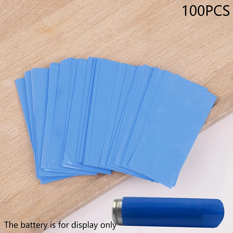 100 قطعة أنابيب الانكماش الحراري المسطحة البلاستيكية التفاف البطارية لبطارية ليثيوم 18650 أنبوب الانكماش الحراري مجموعة متنوعة عازل ذاتي اللصق