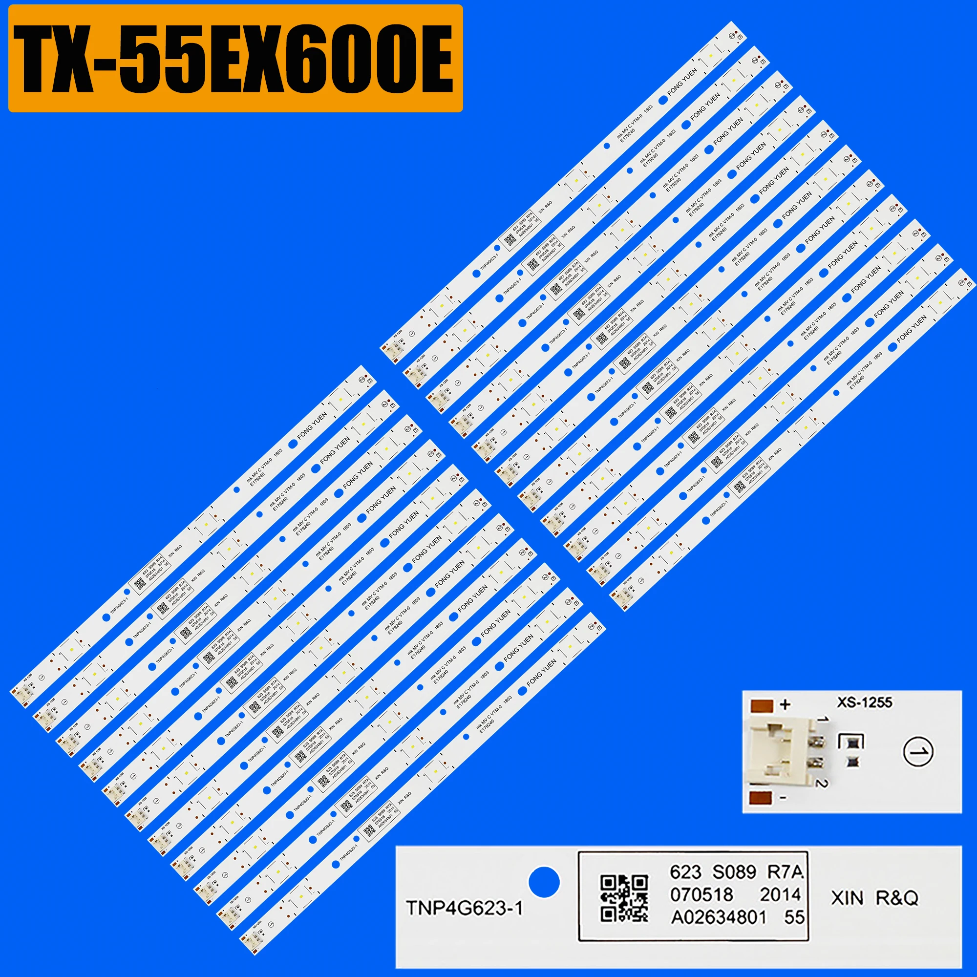 LED Backlight strip for TX-55FX610E TX-55EX600E TX-55EX580B TX-55EX613E TX-55FX623E TX-55FXR600 TNP4G623-1 MVCVTN-0 1803 E179240