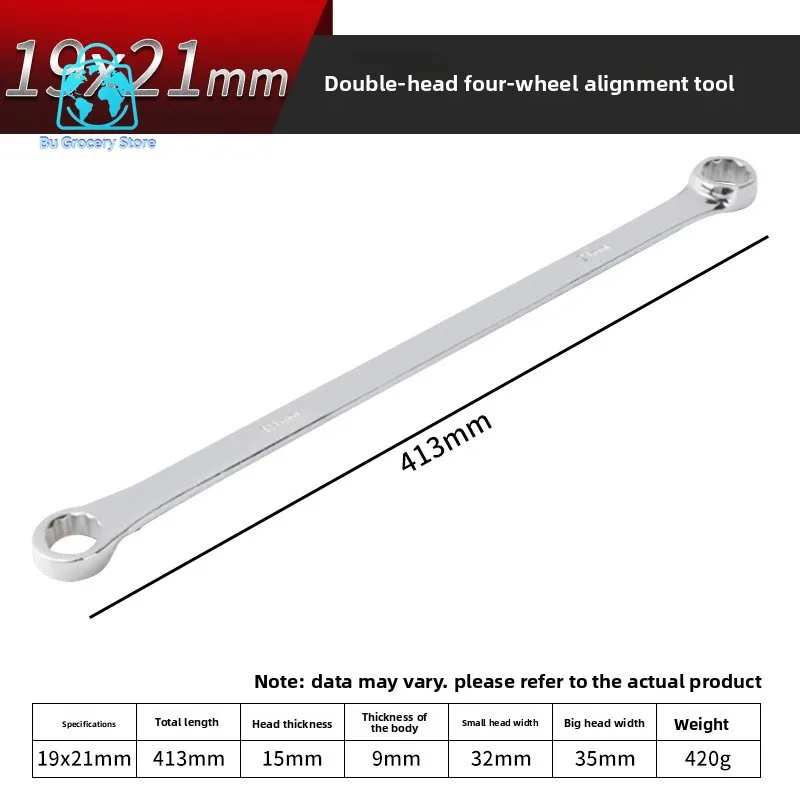 Extra Long Double Head Box Wrench, Heavy Duty Automotive Repair Tool for Mechanics, Flat Straight Handle Design