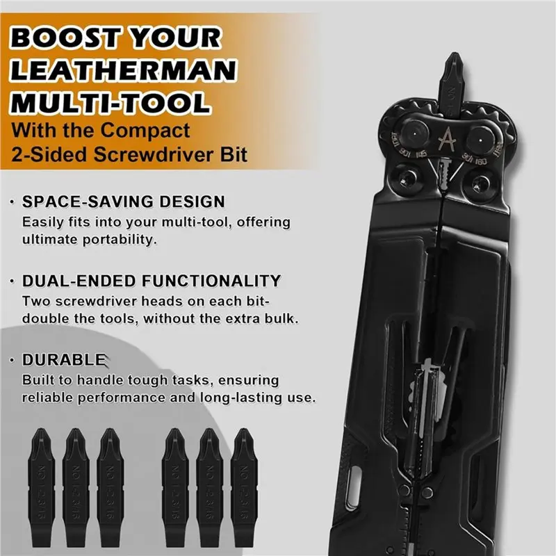 【Big Deal】For Leatherman Multi-Tool Accessories- Double-Sided Screwdriver-Bits(6-Pack)- Includes 1/2" Phillips& 3/16" Flathead - view 2
