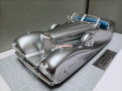 AMC 1/18 For 540K W29 Stromllnien 1936 car model Silver Cabriolet Oldsmobile Model