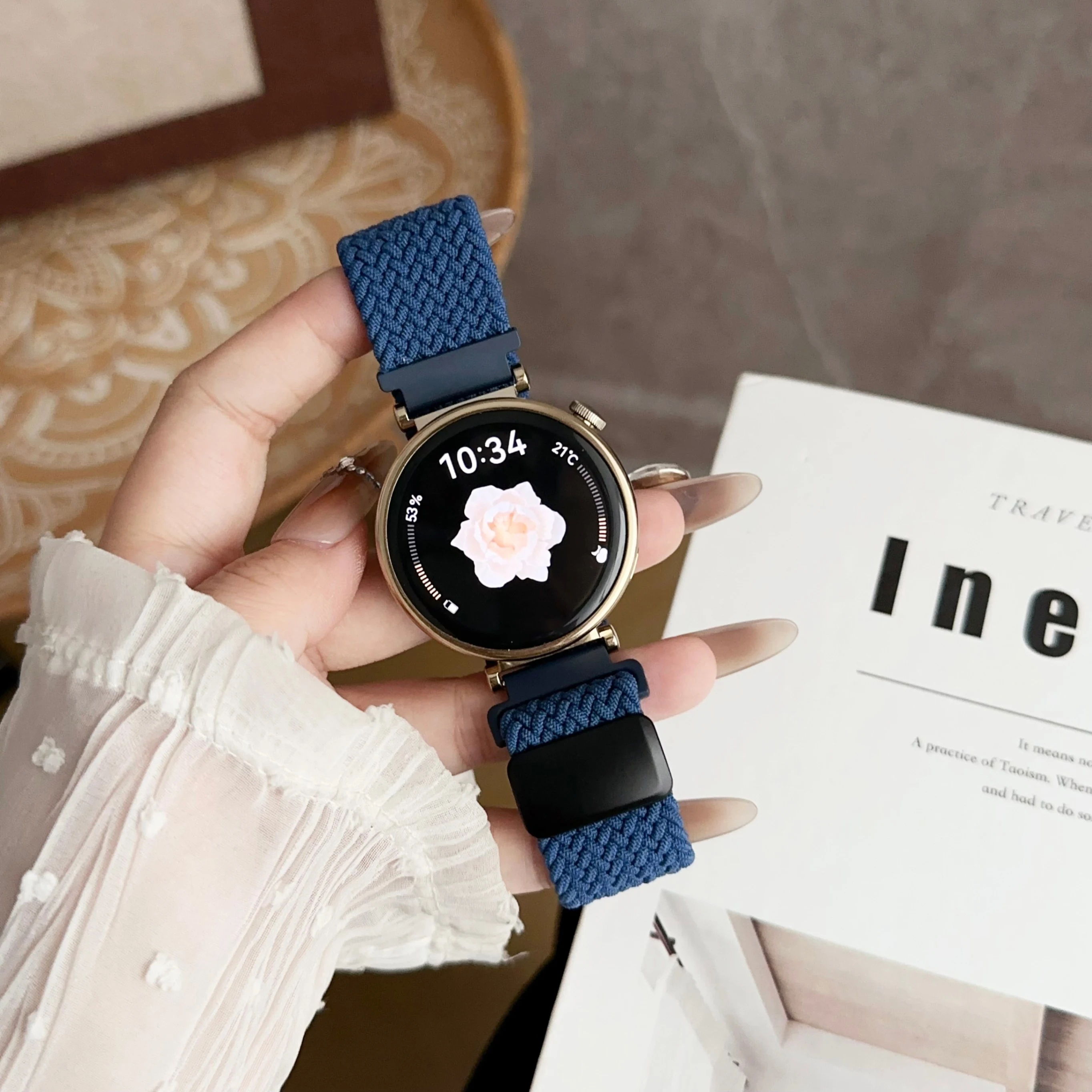 Tali Jam Nilon Gesper Magnetik, Cocok untuk Tali Tenun Multiwarna Samsung Galaxy 18Mm/20Mm/22Mm, Kompatibel dengan Jam Tangan Samsung Galaxy 4/5/6 40Mm, Tali Elastis yang Dapat Disesuaikan