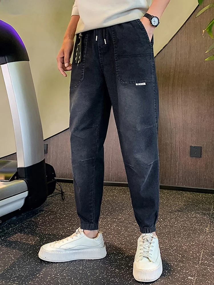 

Модные мужские джинсы, повседневные джинсовые брюки с градиентным цветом, весенне-осенняя одежда, удобные свободные длинные брюки для молодых мужчин