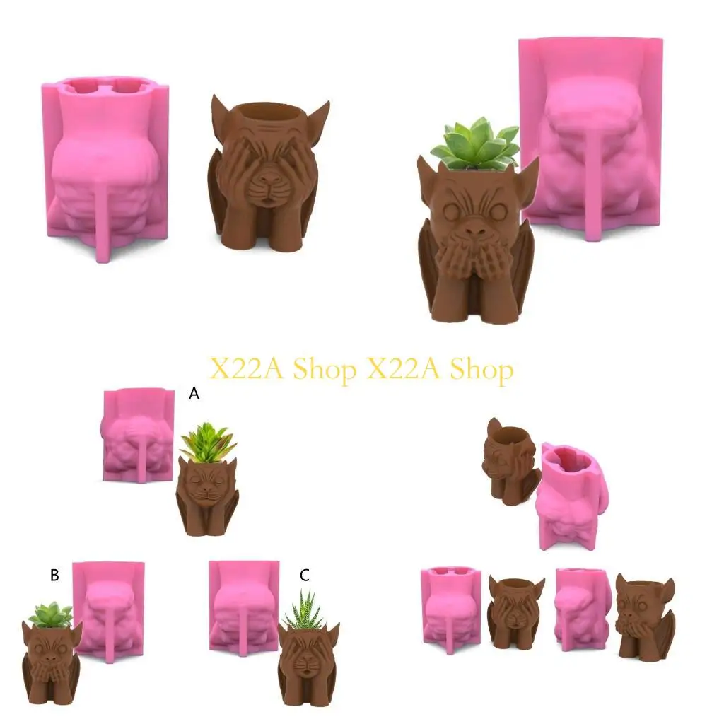 unique-devil-pen-holder-silicone-mold-flowerpot-clay-cement-plaster-molds