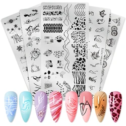 Flower Leaves Nail Stamping Plates Leaf Floral Butterfly Line Printing Stencil Nail Stamp Templates Nail Art Tools Manicure