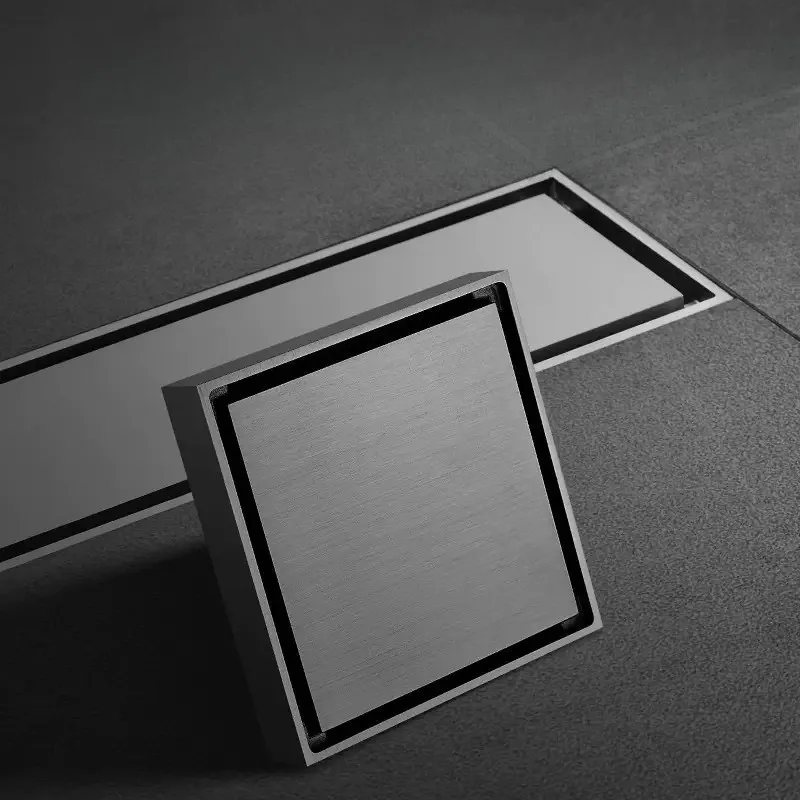 

Невидимый слив для пола из нержавеющей стали с защитой от запаха и насекомых, душ для ванной комнаты, пистолет для украшения дома, серый слив для пола