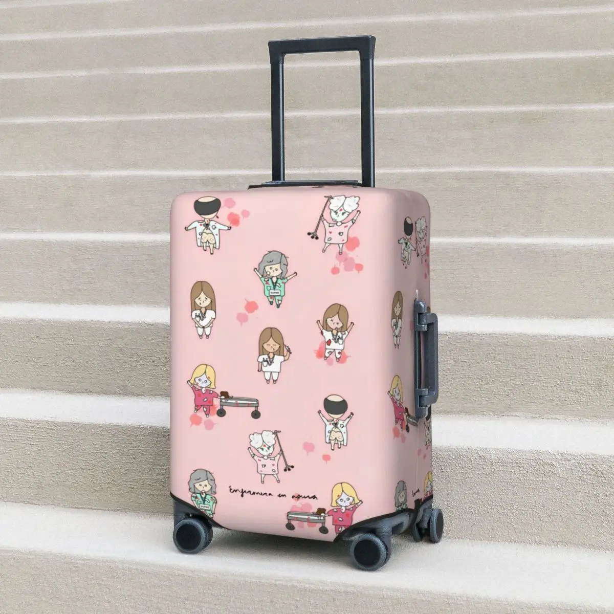 

Enfermera En Apuros Doctor Nurse Suitcase Cover Holiday Travel Useful Luggage Case Protector