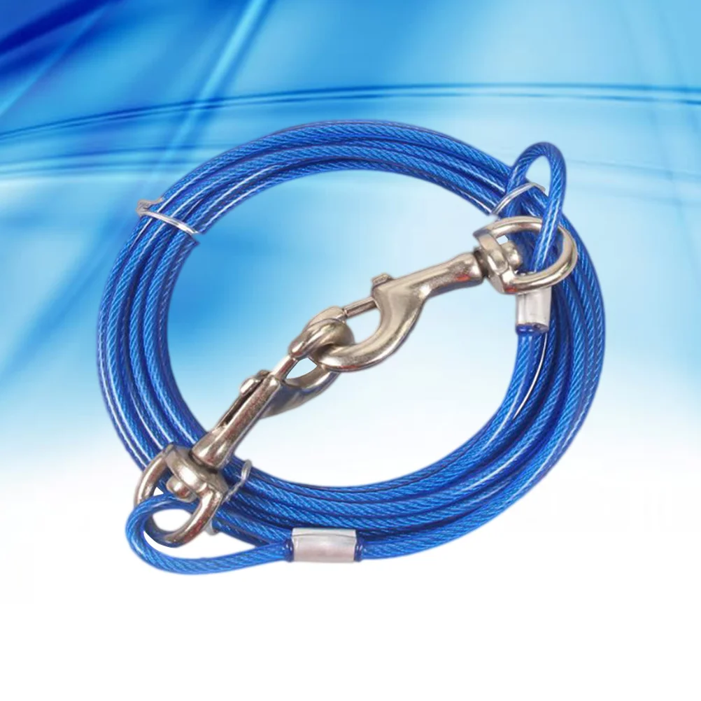 

5.0mmx3m Blue Stainless Steel Dog Hauling Cable Durable Alloy Material Perfect for Walking Running Pets Dog Hauling Cable