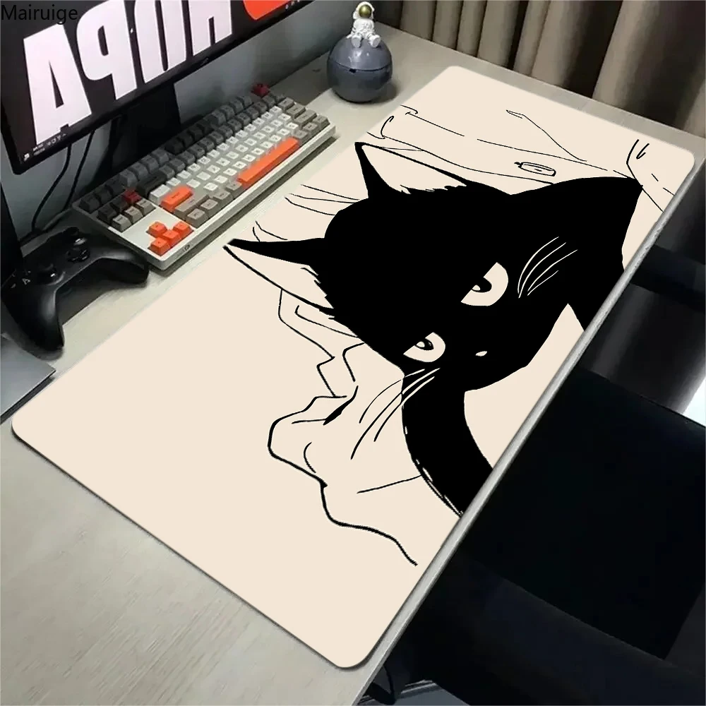 Anime Mouse Pad Cute Cat Large Gamer Mousepad Keyboard Mat Mouse Mats Anti-wrinkle anti-slip Rubber Desk Pad Design Desk Rug