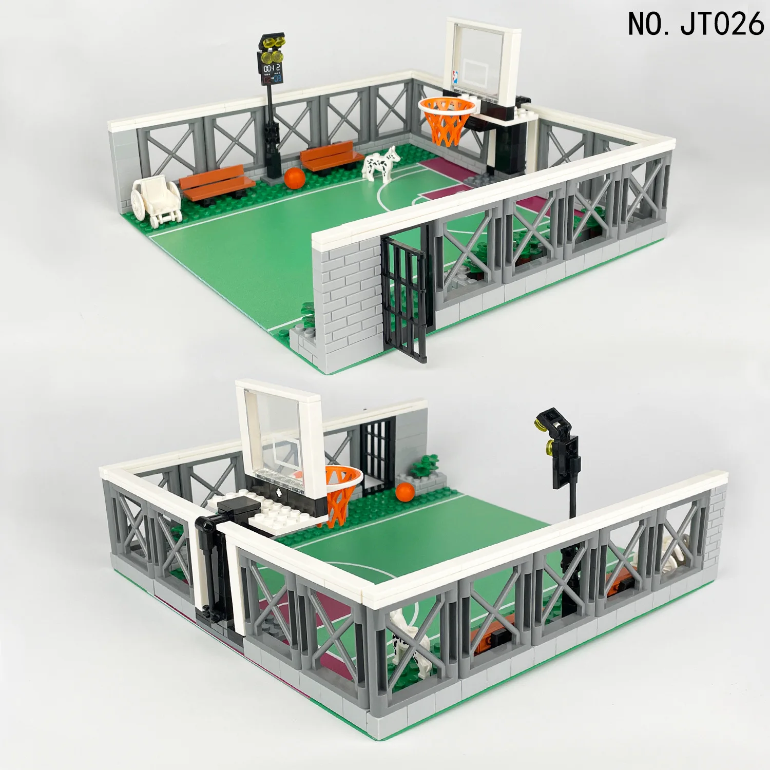 New Campus basketball court building blocks sports scene sports Players Figures accessories building blocks toys for boys