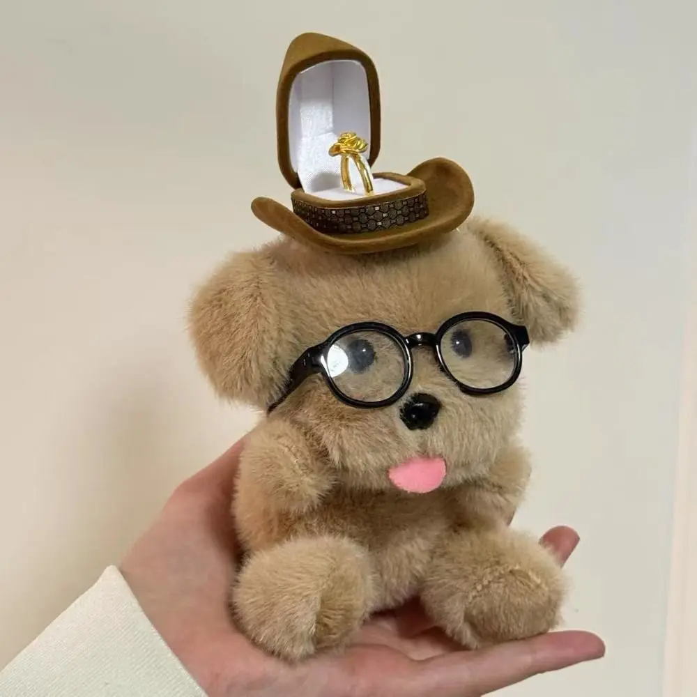 Creative Bear Puppy Ring Box Ring Display Dog Wedding Ring Case Engagement Ring Couple Rings Holder for Girlfriend