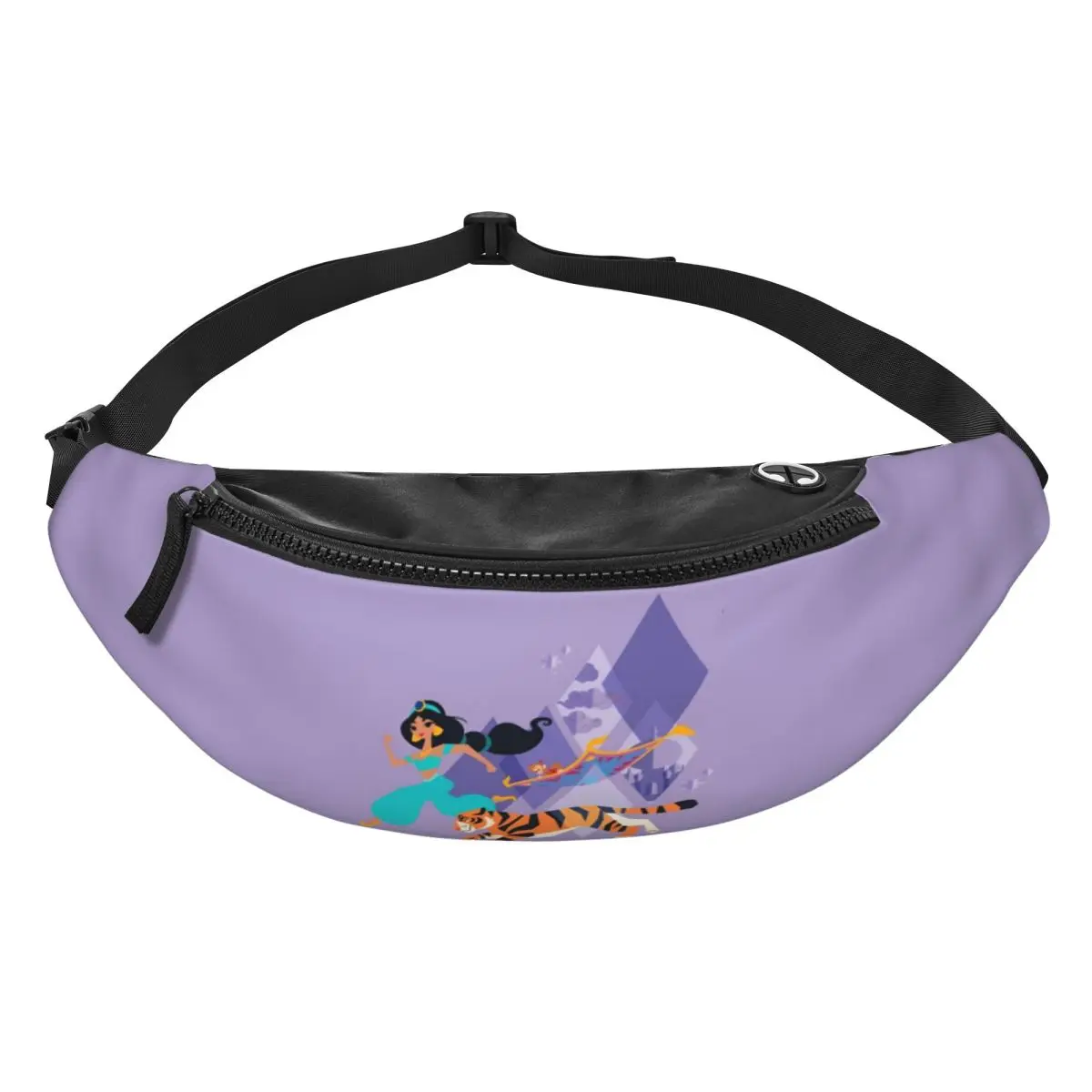 

Custom Fashion Cute Cartoon A-Aladdin Fanny Pack for Travel Hiking Women Men Crossbody Waist Bag Phone Money Pouch