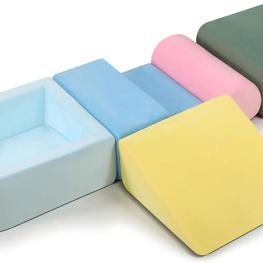 Kit da arrampicata in schiuma per neonati: set da gioco per bambini da 5 pezzi con pozzo per divertimento in interni