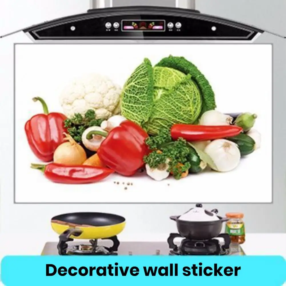 Self-adhesive Wall Decorations Waterproof Kitchen Wall Sticker with Dolphin Design Oil-proof Heat Resistant for Bathroom