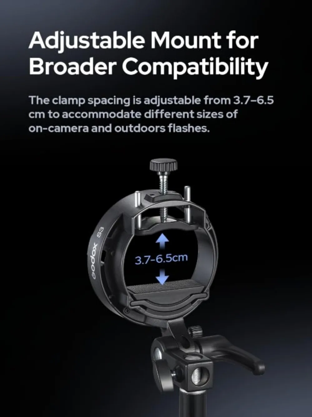 NEUE Godox S3 Speedlite-Halterung für Godox AD200Pro AD200Pro II AD400Pro AD400Pro II AD600Pro – Detail 7