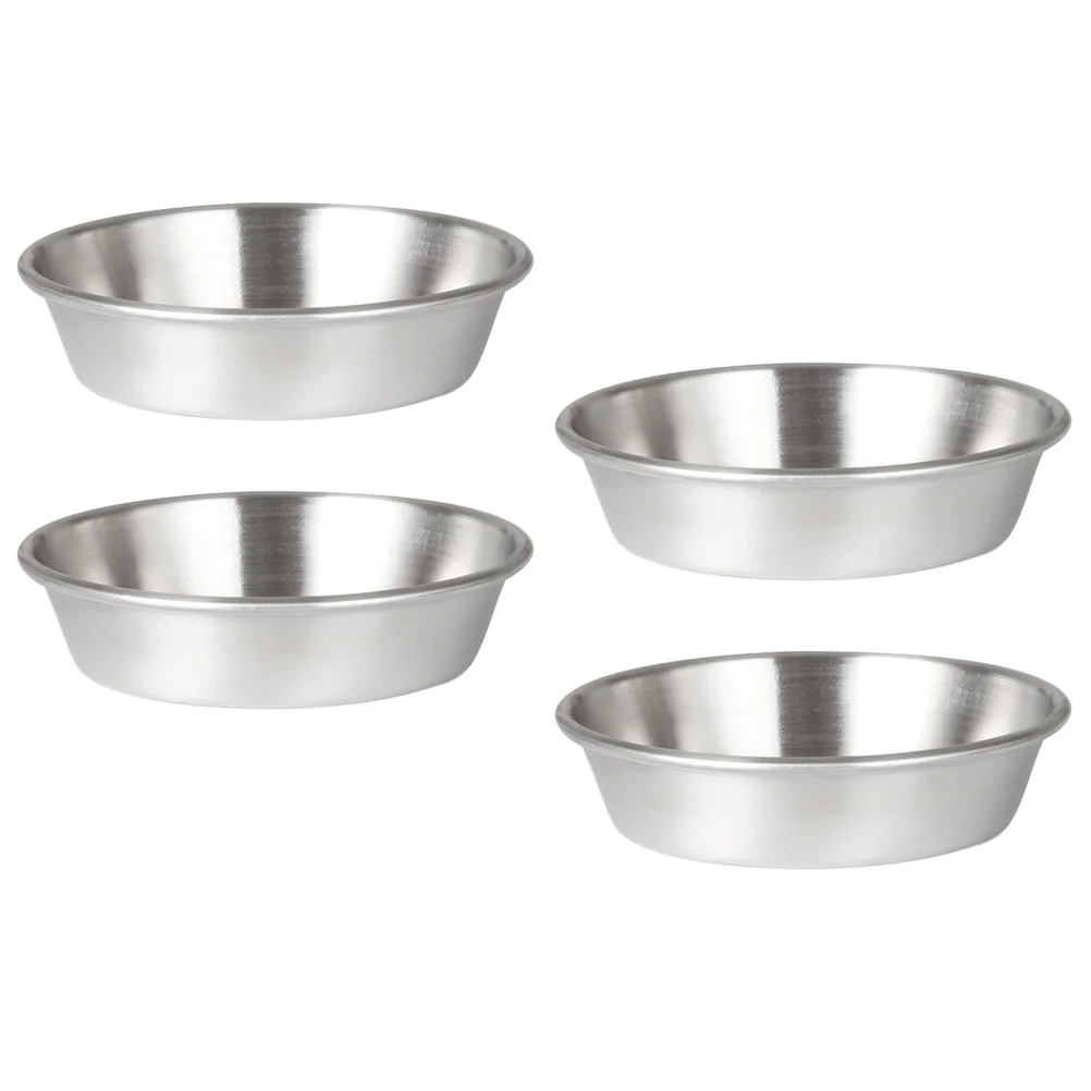 

4pcs Stainless Steel Seasoning Dishes Deep Wide Bowls for Sauce Dip Dessert Appetizer Soup Small Kitchen Tableware Set