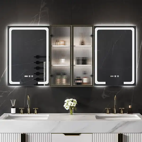 Modern Mirror Wash Basin Bathroom Cabinet Mdf Bathroom Vanity With Waterproof Mirror Cabinet