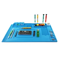 45x30cm Heat Insulation Silicone Pad Desk Mat Maintenance Platform for phone S-160 Soldering Repair Station and Magnetic Section