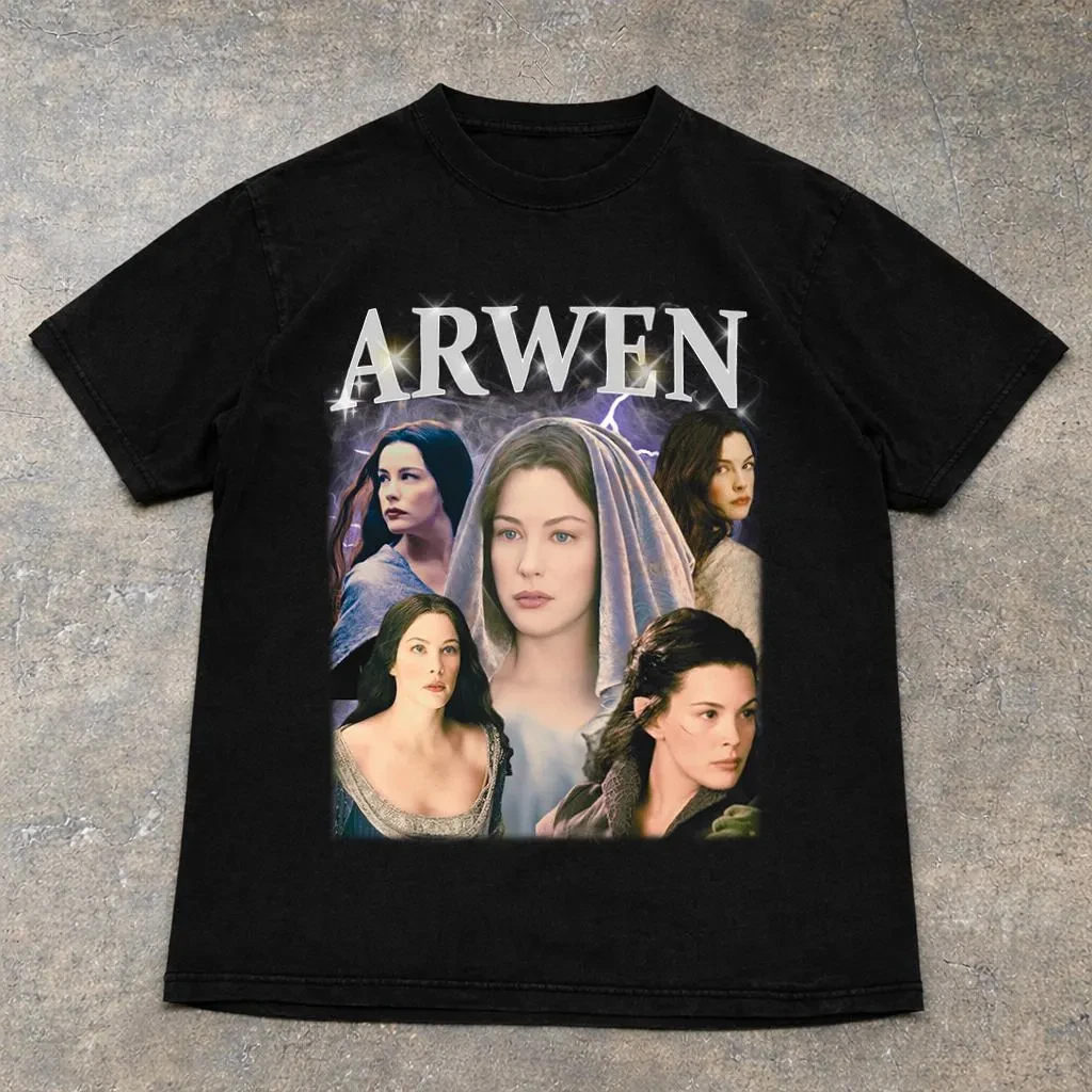 Camiseta Retro Arwen, camiseta élfica del Señor de los Anillos, camiseta de algodón holgada y transpirable unisex de verano