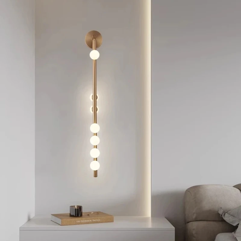 Modern Black/gold Long Arm Iron Art Wall Lamps LED Light White Glass Ball Lampshade Living Room Bedroom Study Restaurant Sconces