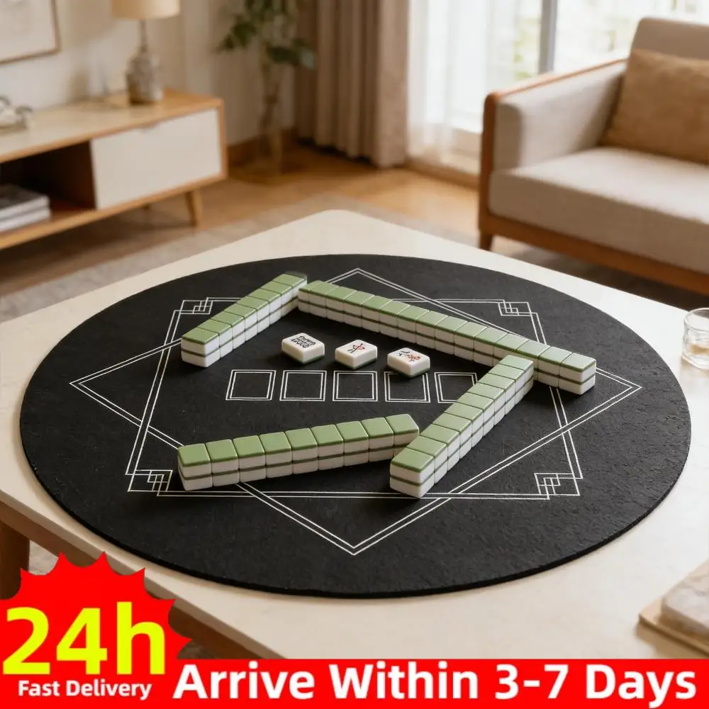 

120x120cm Folding Poker Table Topper Water-Repellent Portable Rubber Poker Mat Hemmed Edges for Tabletop Game Accessories