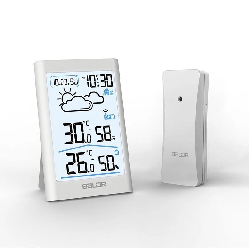 Digital Weather Station Indoor Outdoor Hygrometer Thermometer Wireless Weather Forecast Sensor Alarm Clock Date Backlight