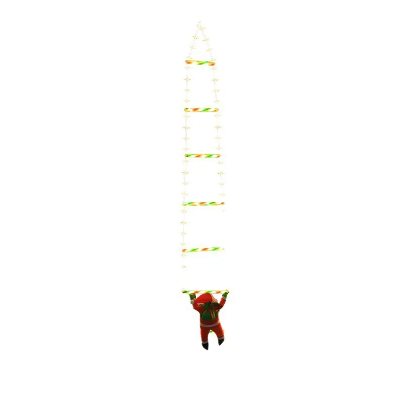 Santa Claus Ladder LED Hanging Light Christmas Decoration Ladder Light Outdoor Waterproof Eaves Decoration Lantern String