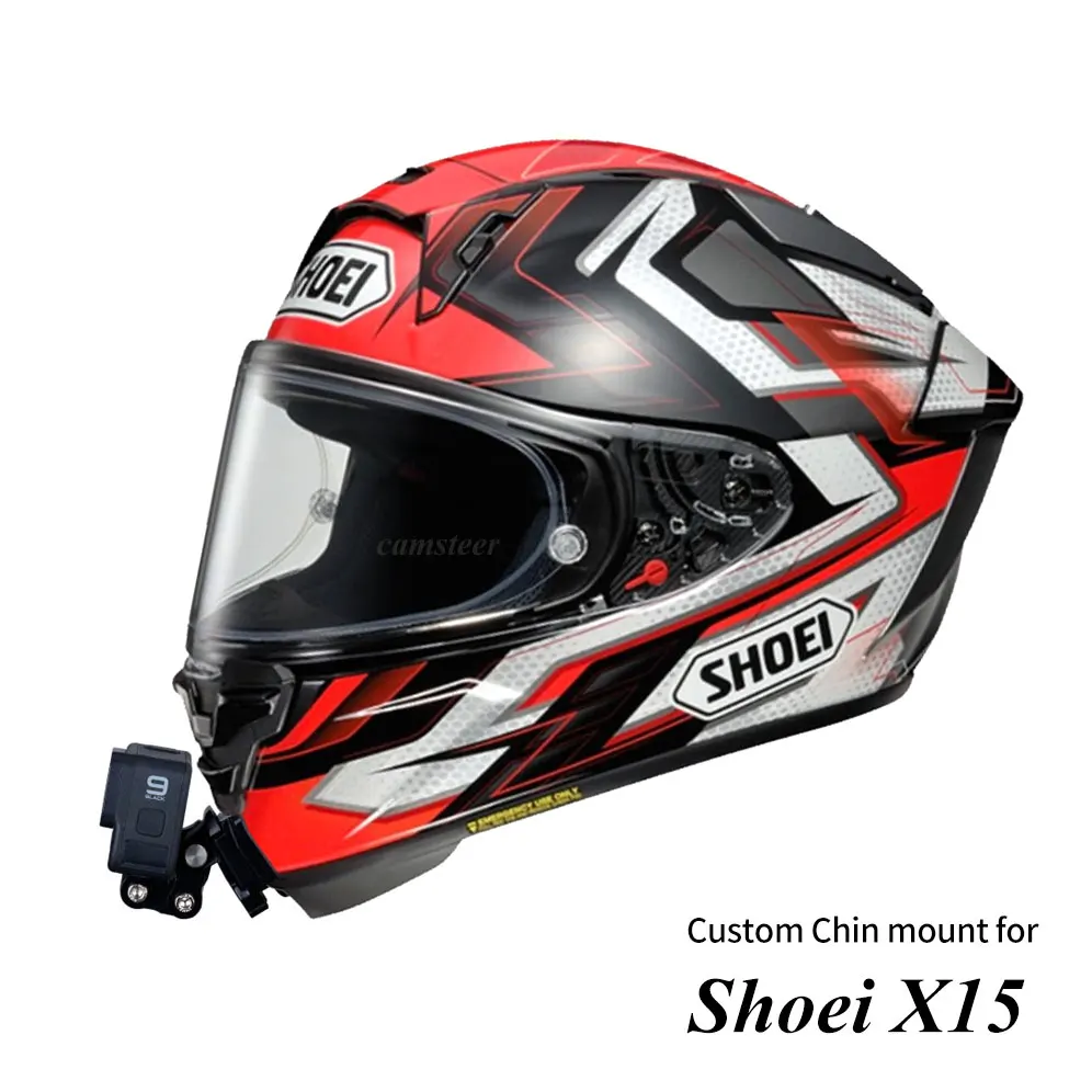 for Shoei X15 / X-xpr / X-SPR Pro Customized Helmet Chin Mount for GoPro Hero 13 12 11 Insta360 X4 X3 Ace pro2 DJI Action 5Pro 4