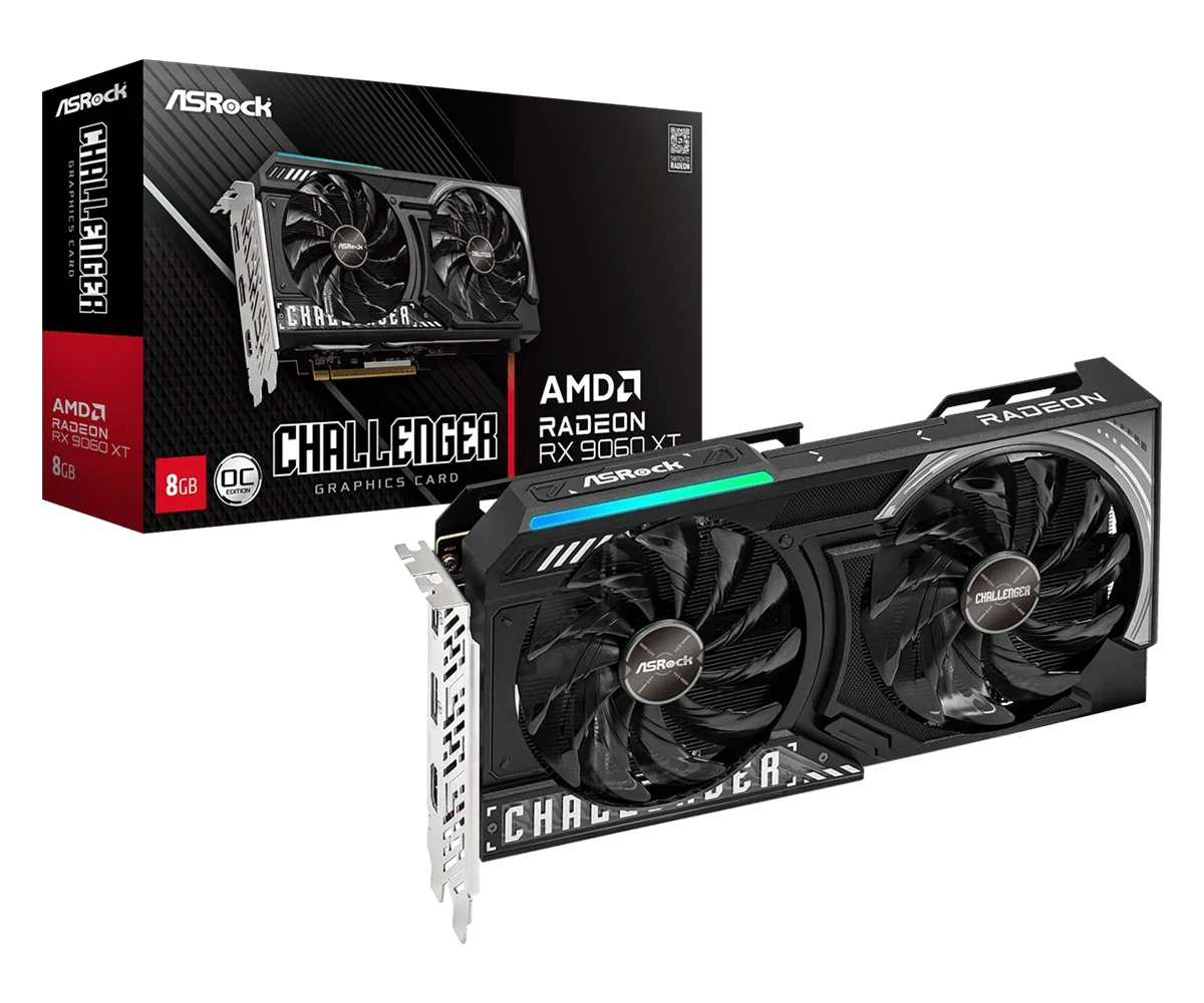 ASRock  Radeon RX 9060 XT Challenger 8GB OC Graphics Card Wholesale 9060xt 16g High Performance GPU