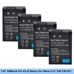 7.6V 1680mAh EN-EL25 ENEL25 ENEL25B Rechargeable Camera Battery for Nikon Z FC Z50 Z30 ZFC MH-32