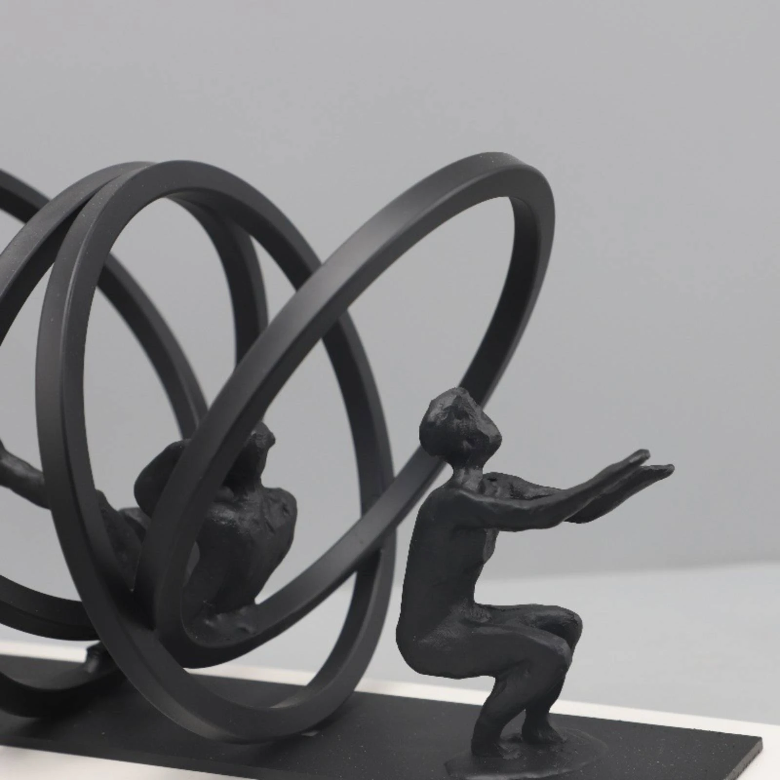

Abstract Gymnast Sculpture Looping Design Gymnast Sculpture Home Decor Rectangular Base Minimalist Style for Entryway, Study