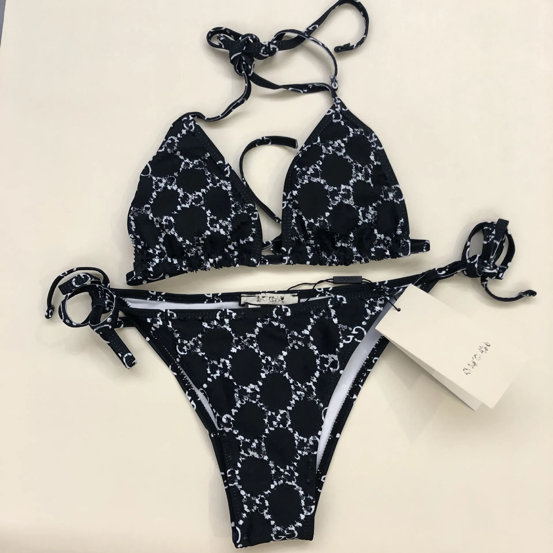 

Backless Tie-Detail One-Piece Bikini Sister Style Swimsuit by Work Tide Brand Chinese Manufacturer Origin Female Swimwear