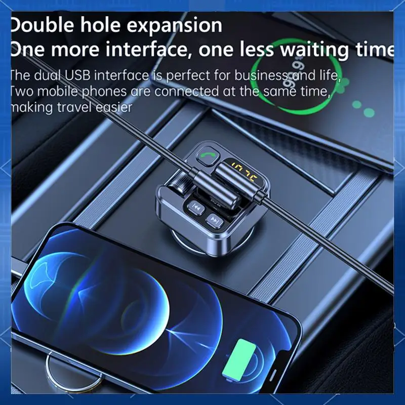 Car FM Transmitter Modualator Bluetooth Car MP3 Player USB Type C PD30W Car Charger Handsfree