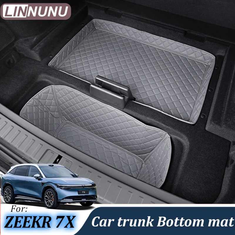 

Linnunu Car Trunk Bottom Mat Leather Protective Pad for Zeekr 7X 2025 2026 Automotive Interior Accessories Dustproof Durable
