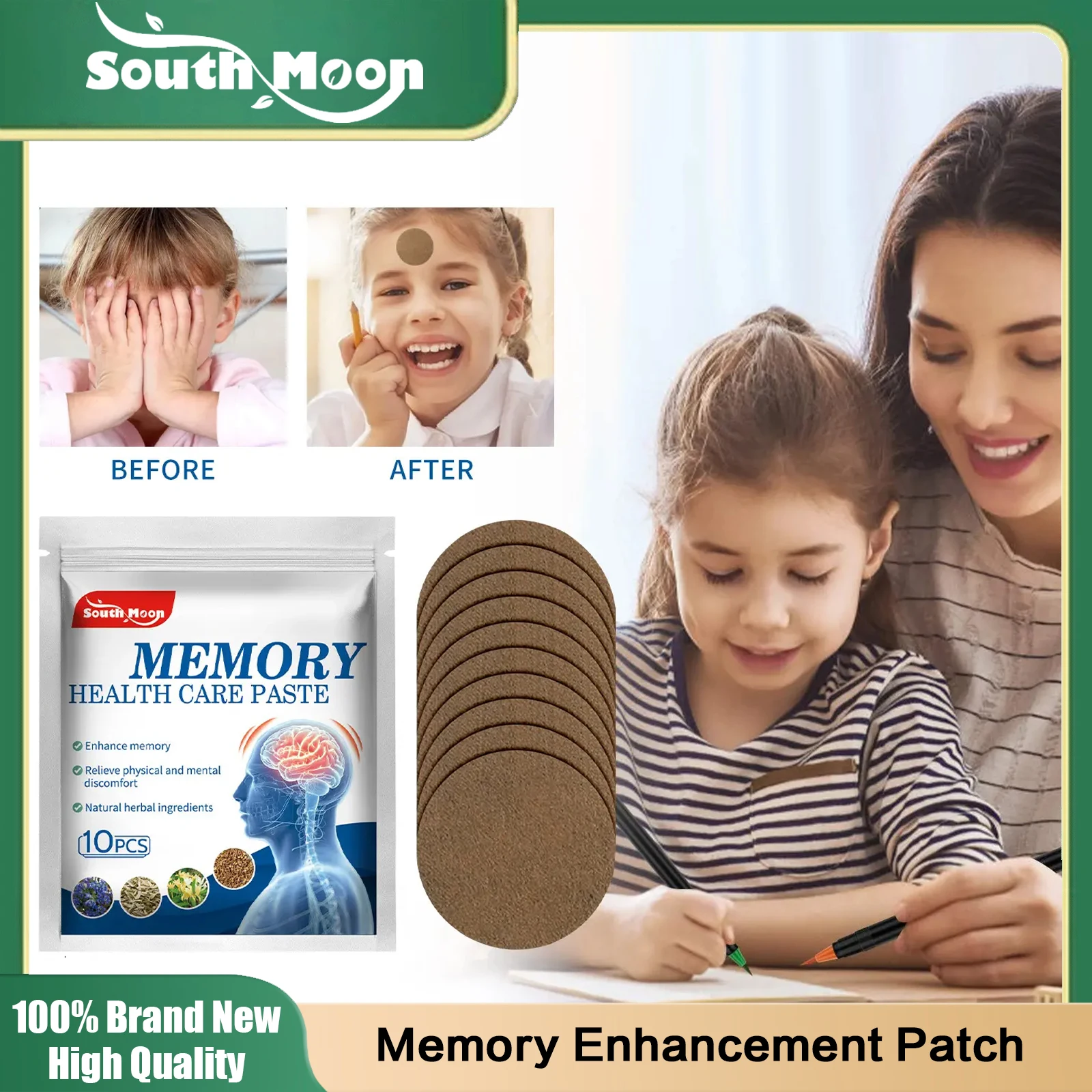 

Memory Health Care Patch Treat Forgetfulness Prevent Alzheimer Disease Improve Concentration Wake Up Brain Enhancement Plaster