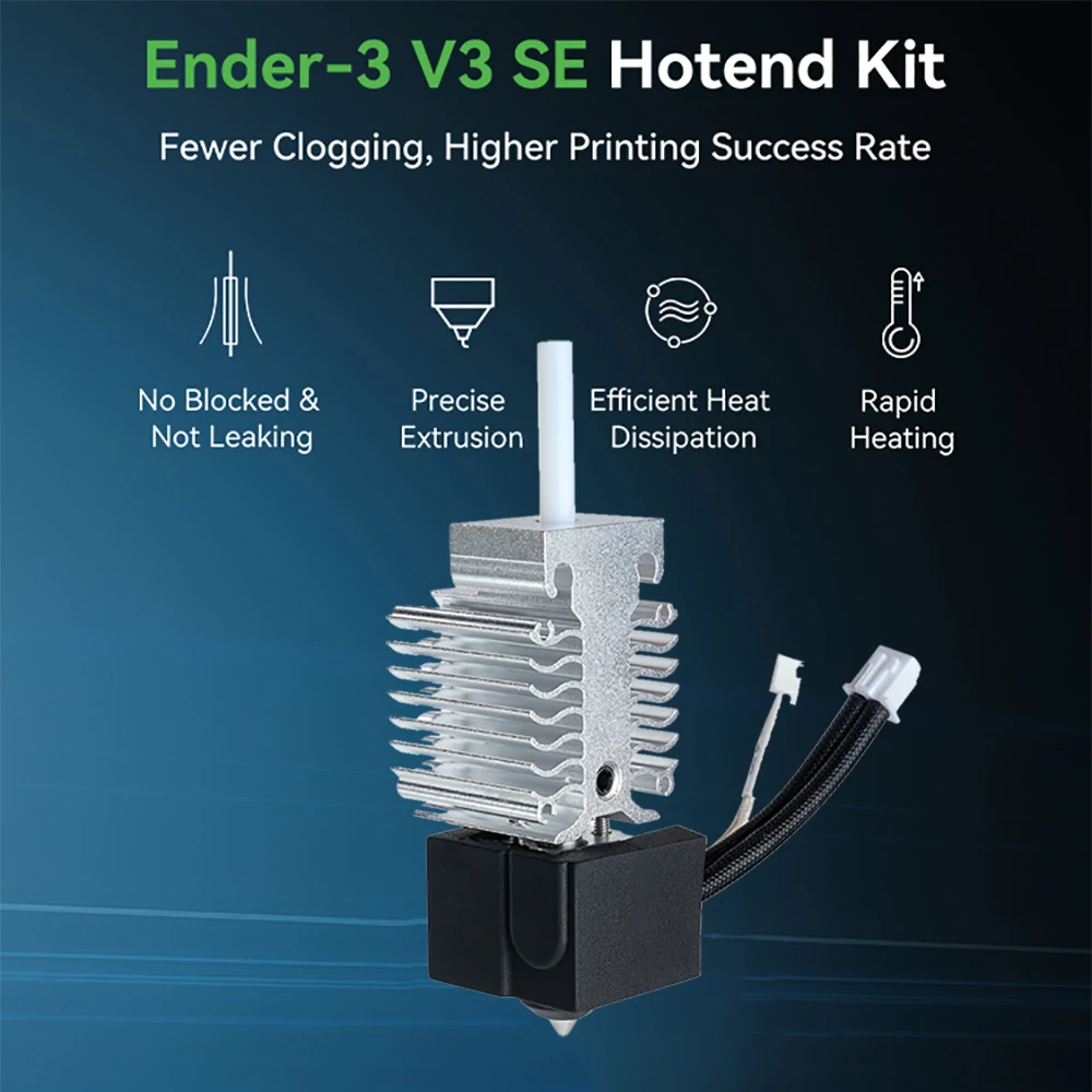 

Creality новая версия сопла из медного сплава 0,4 мм и 0,6 мм комплект Hotend для Ender-3 V3 SE высокая скорость 250 мм/с детали 3D-принтера