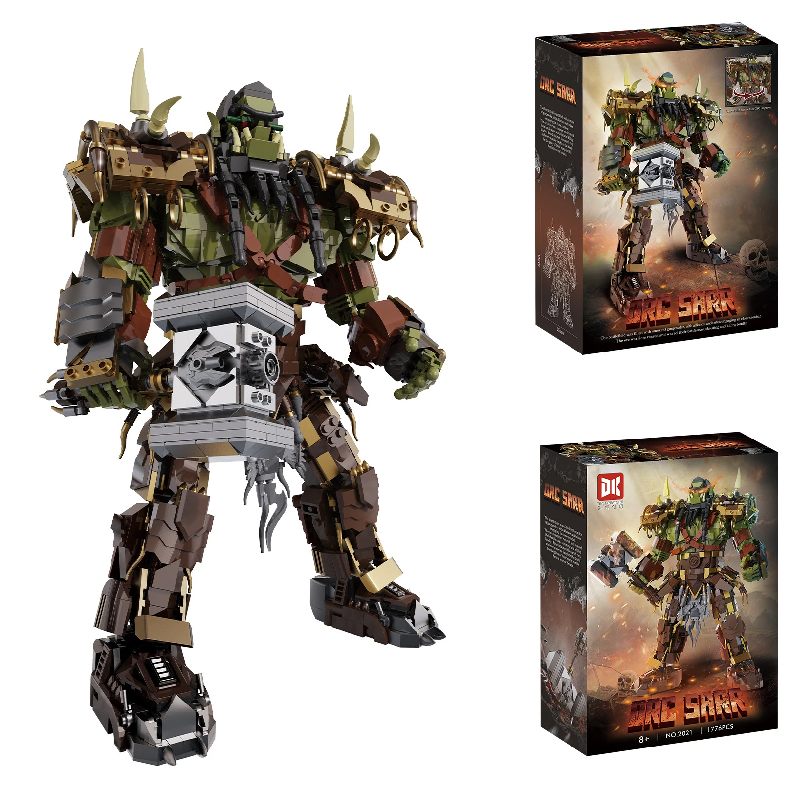 

New 1766pcs Magic Orc-Ancient Tribe Building Blocks Chief Model Mini Bricks Set