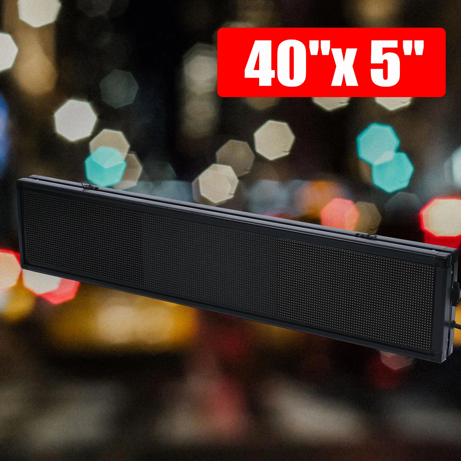 Rolagem programável LED Sinal, Sinal de rolagem, Full Color Video, HD Message Display, USB Memory Stick, 40 "x 5", 8 GB