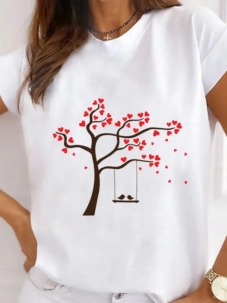 قصيرة الأكمام الجرافيك المحملة فراشة 90s لطيف نمط ملابس جميلة الصيف السيدات طباعة T أزياء الملابس النسائية الإناث تي شيرت #4